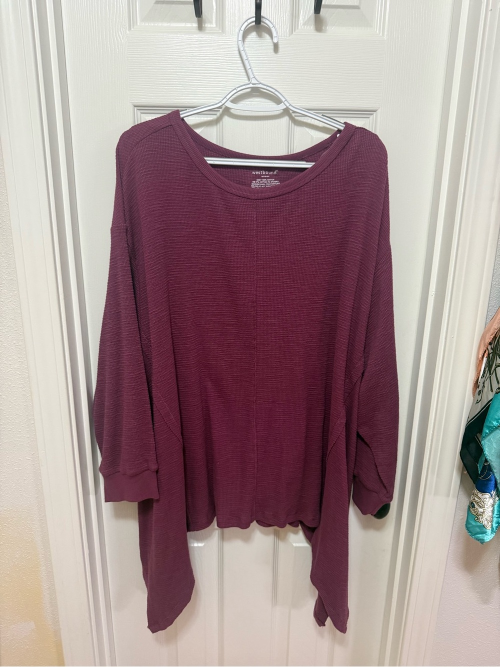 Westbound Women's Wine Ribbed Long Sleeve Tunic